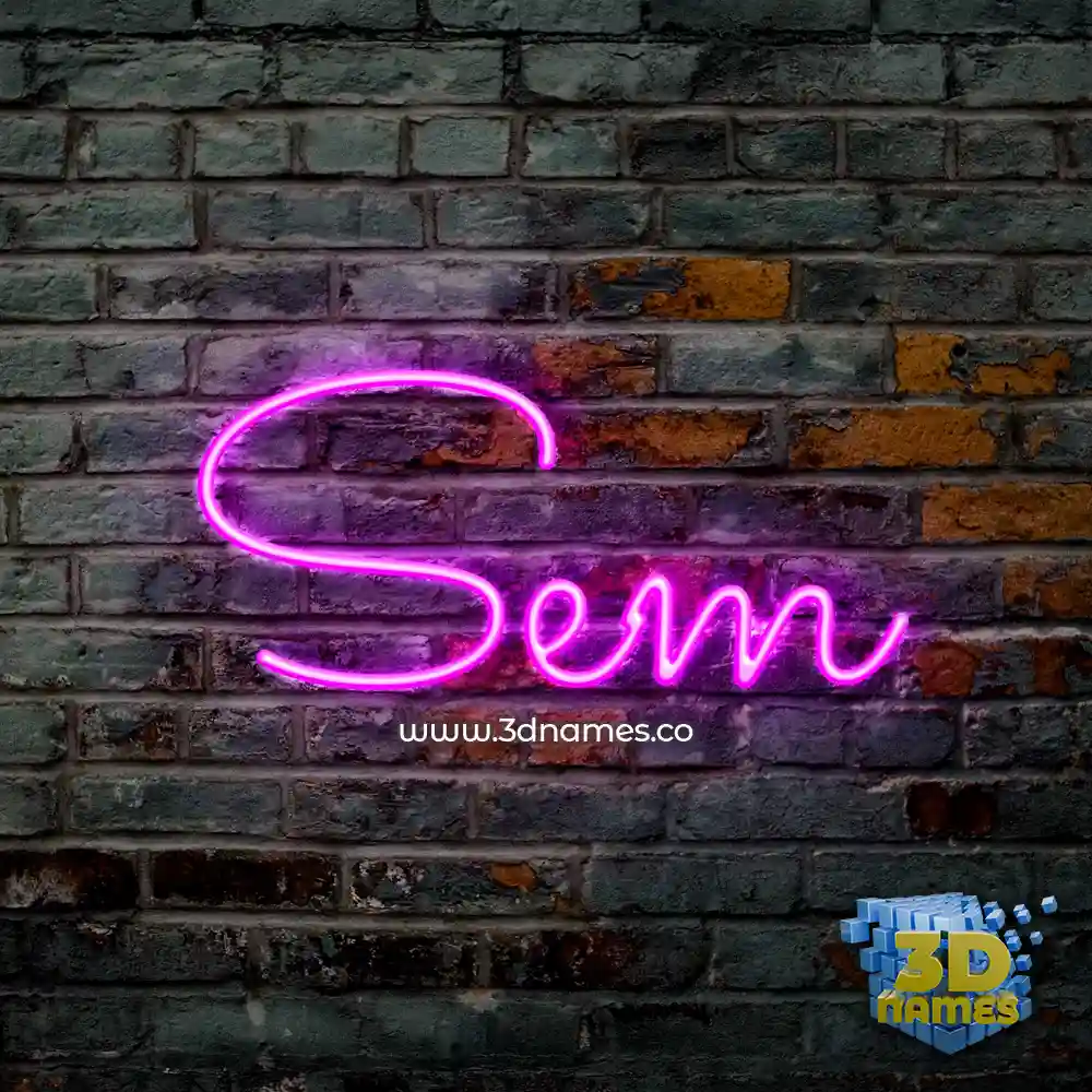 sem in Pink Neon style - 3D name wallpaper