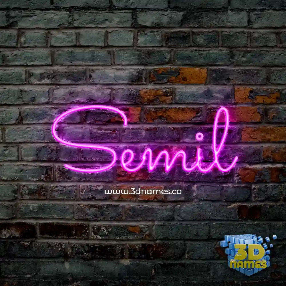 semil in Pink Neon style - 3D name wallpaper