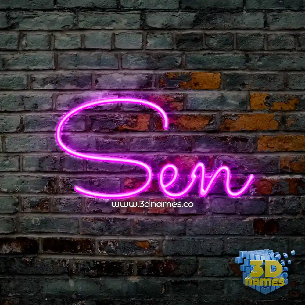 sen in Pink Neon style - 3D name wallpaper
