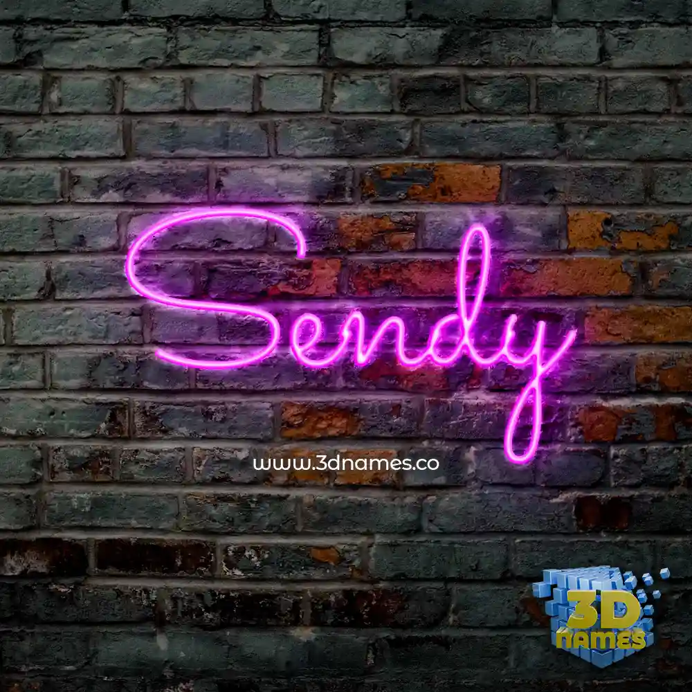 sendy in Pink Neon style - 3D name wallpaper