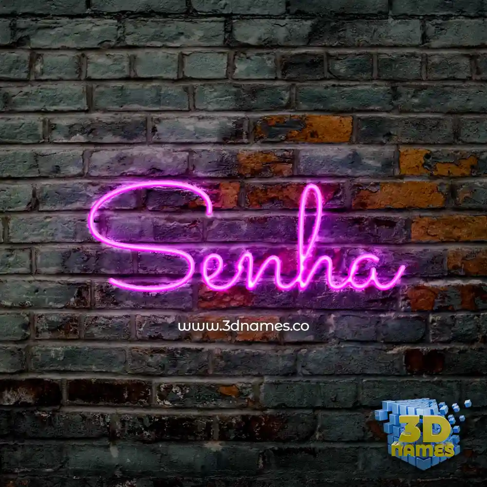 senha in Pink Neon style - 3D name wallpaper