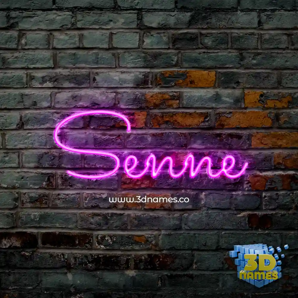 senne in Pink Neon style - 3D name wallpaper