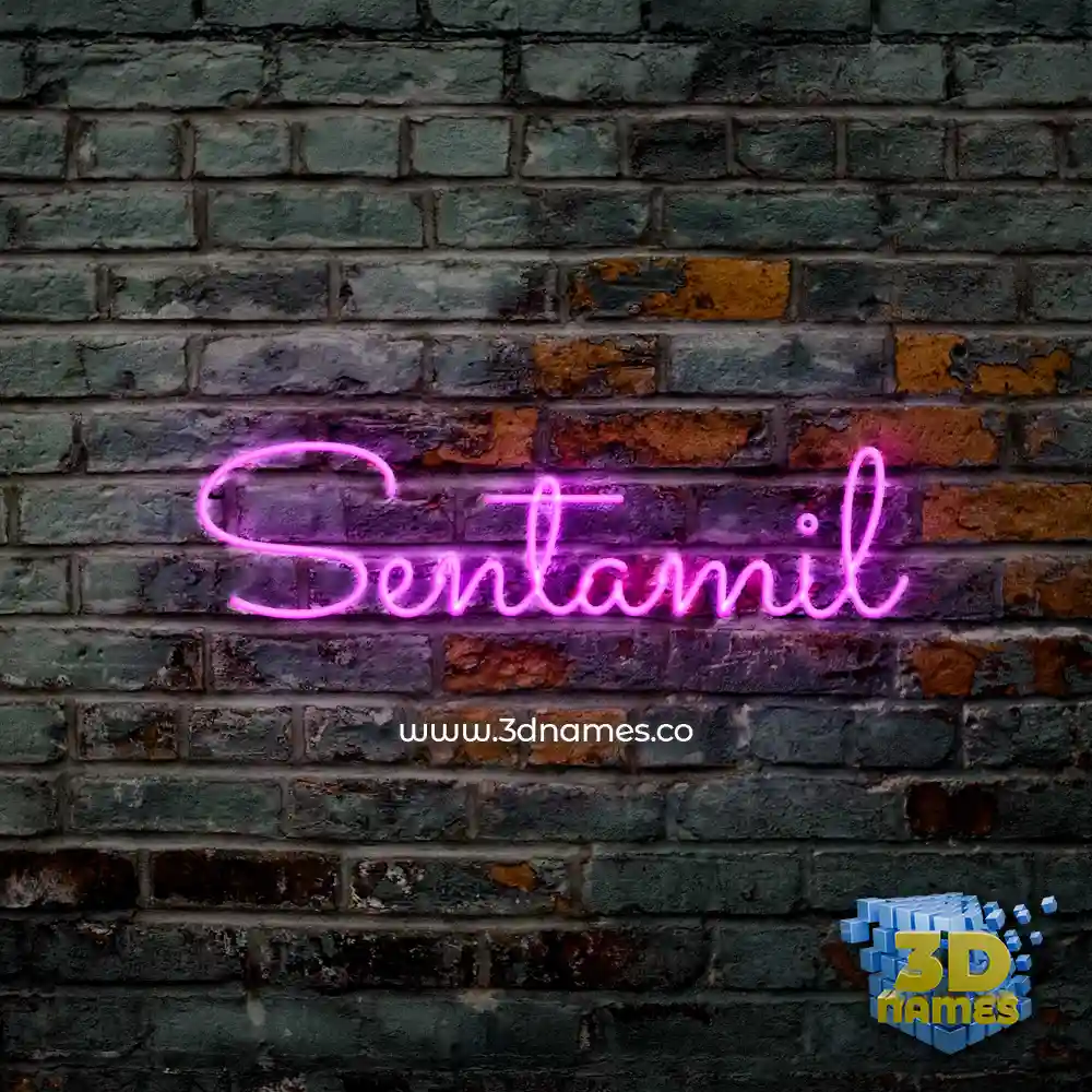 sentamil in Pink Neon style - 3D name wallpaper