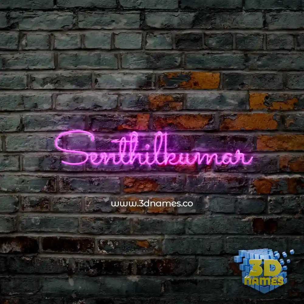 senthilkumar in Pink Neon style - 3D name wallpaper