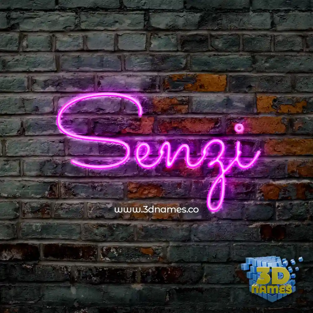 senzi in Pink Neon style - 3D name wallpaper