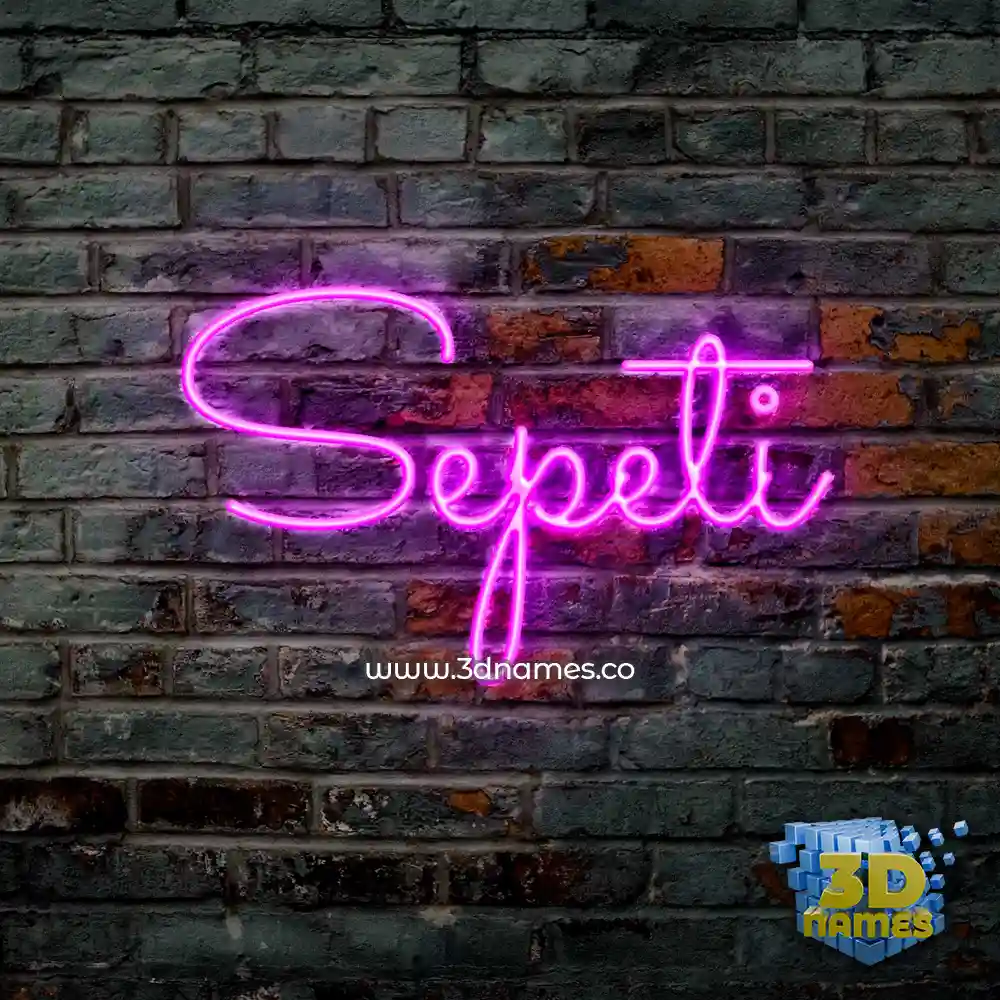 sepeti in Pink Neon style - 3D name wallpaper