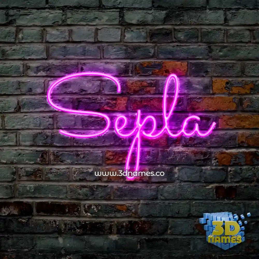 sepla in Pink Neon style - 3D name wallpaper