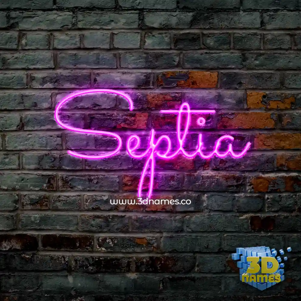 septia in Pink Neon style - 3D name wallpaper