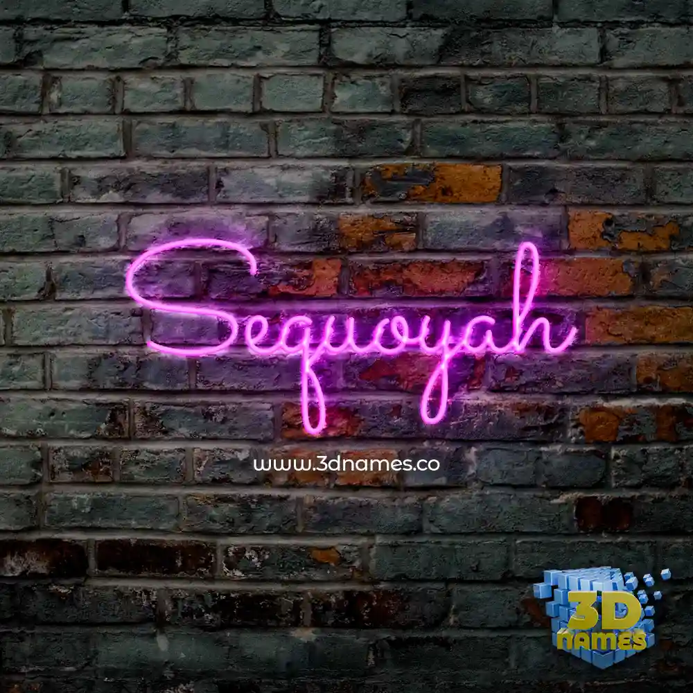sequoyah in Pink Neon style - 3D name wallpaper