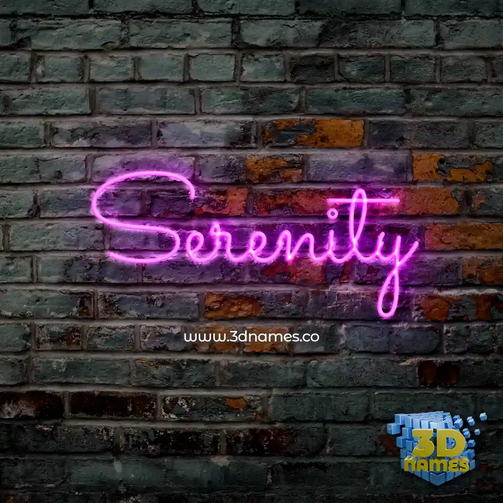 serenity in Pink Neon style - 3D name wallpaper