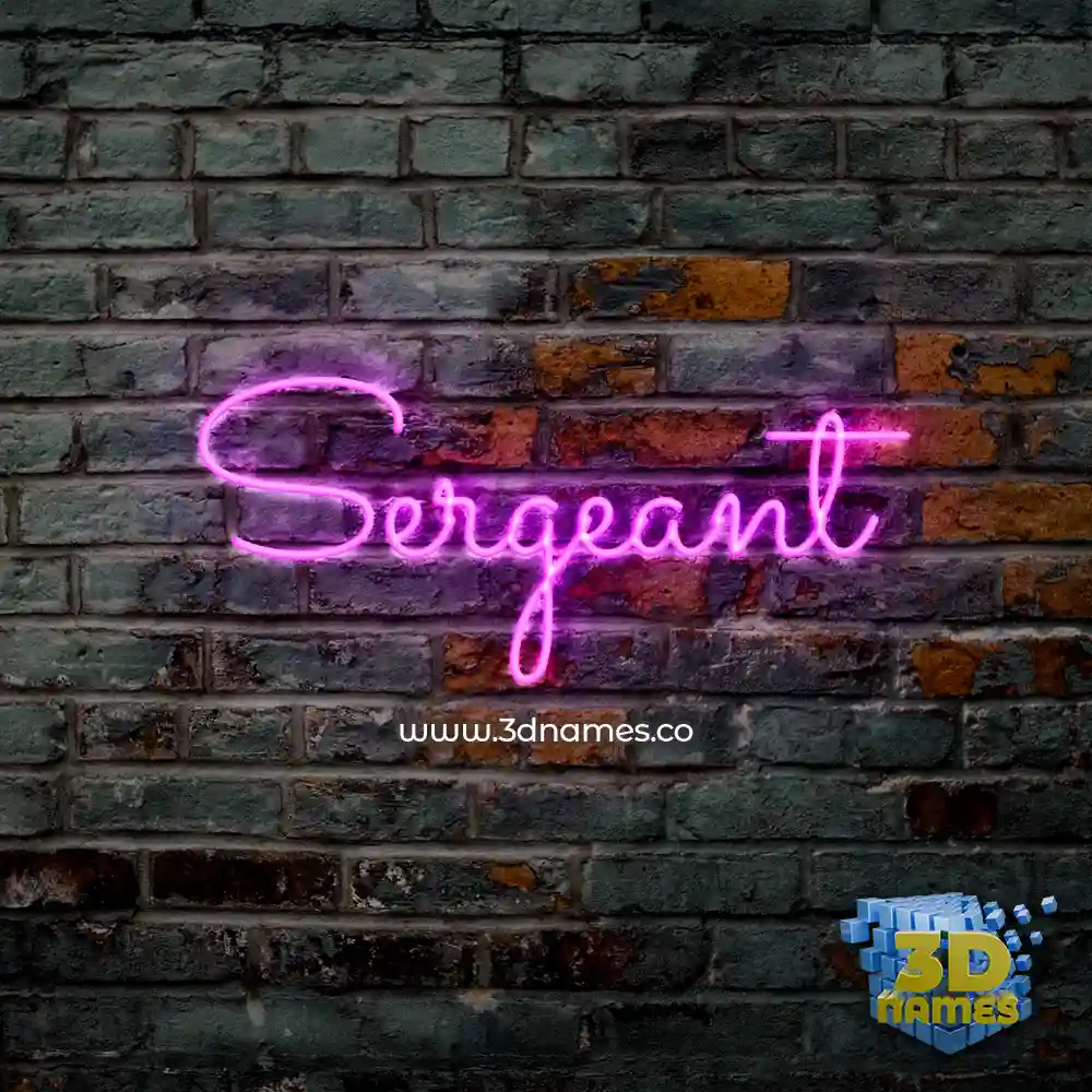 sergeant in Pink Neon style - 3D name wallpaper