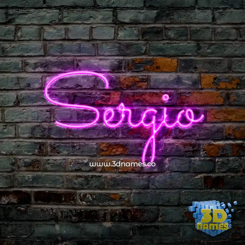 sergio in Pink Neon style - 3D name wallpaper