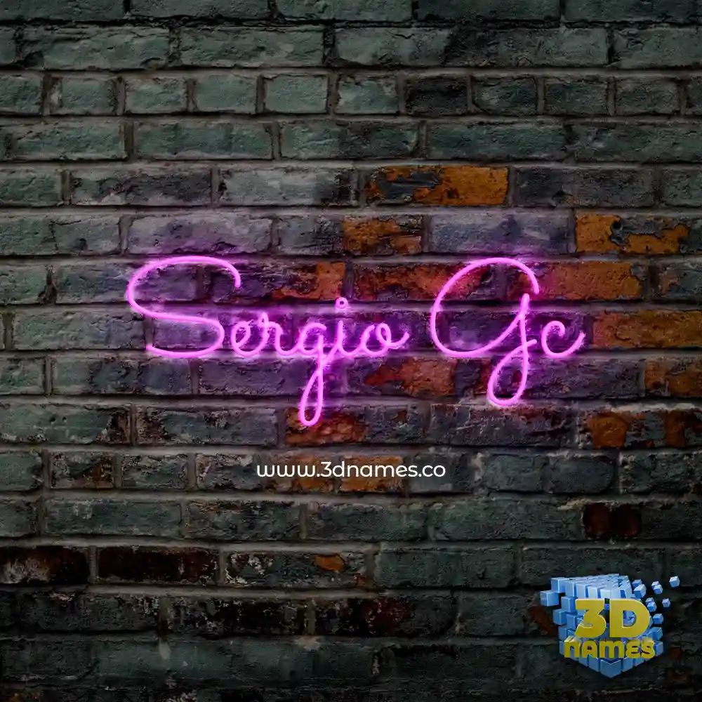 sergio gc in Pink Neon style - 3D name wallpaper