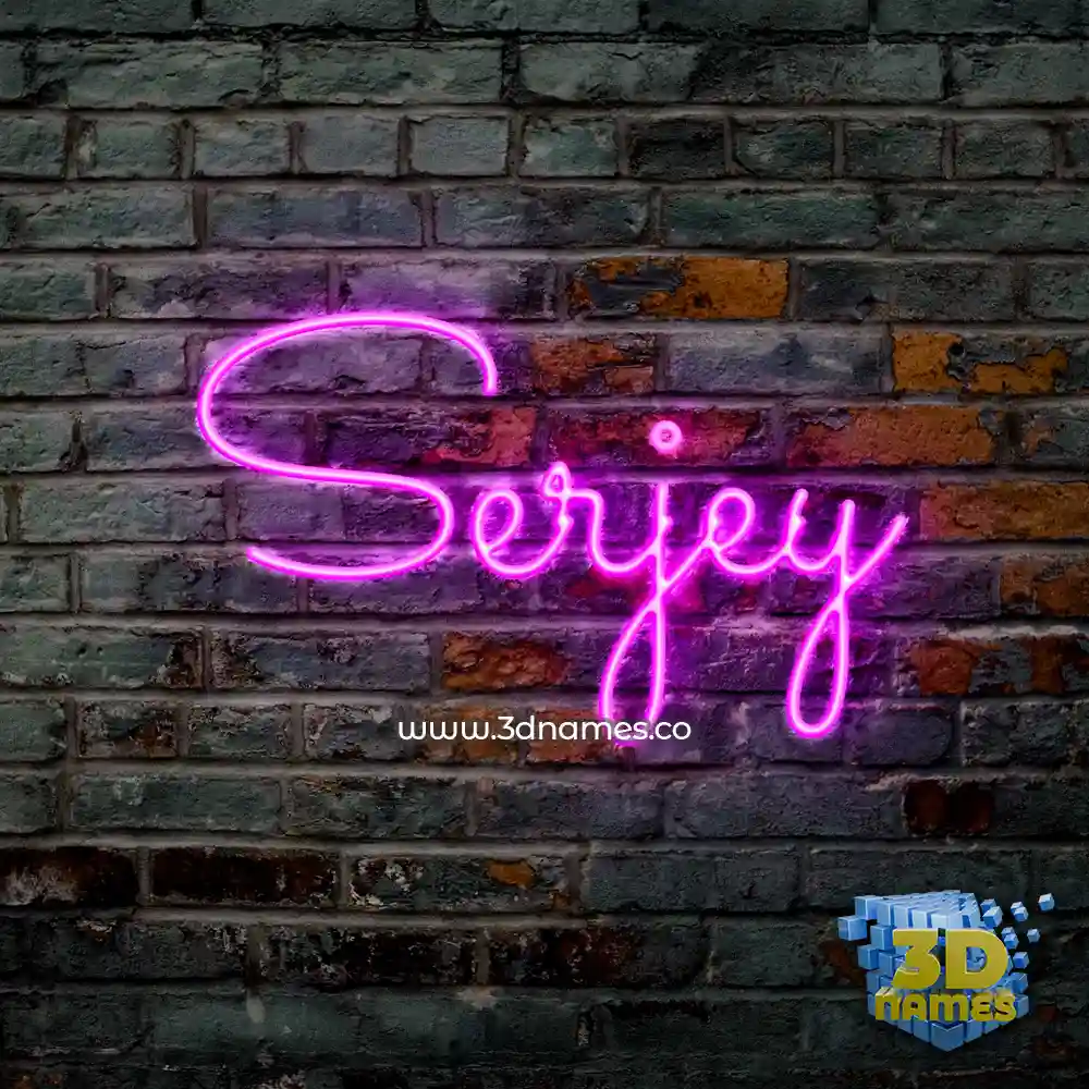 serjey in Pink Neon style - 3D name wallpaper