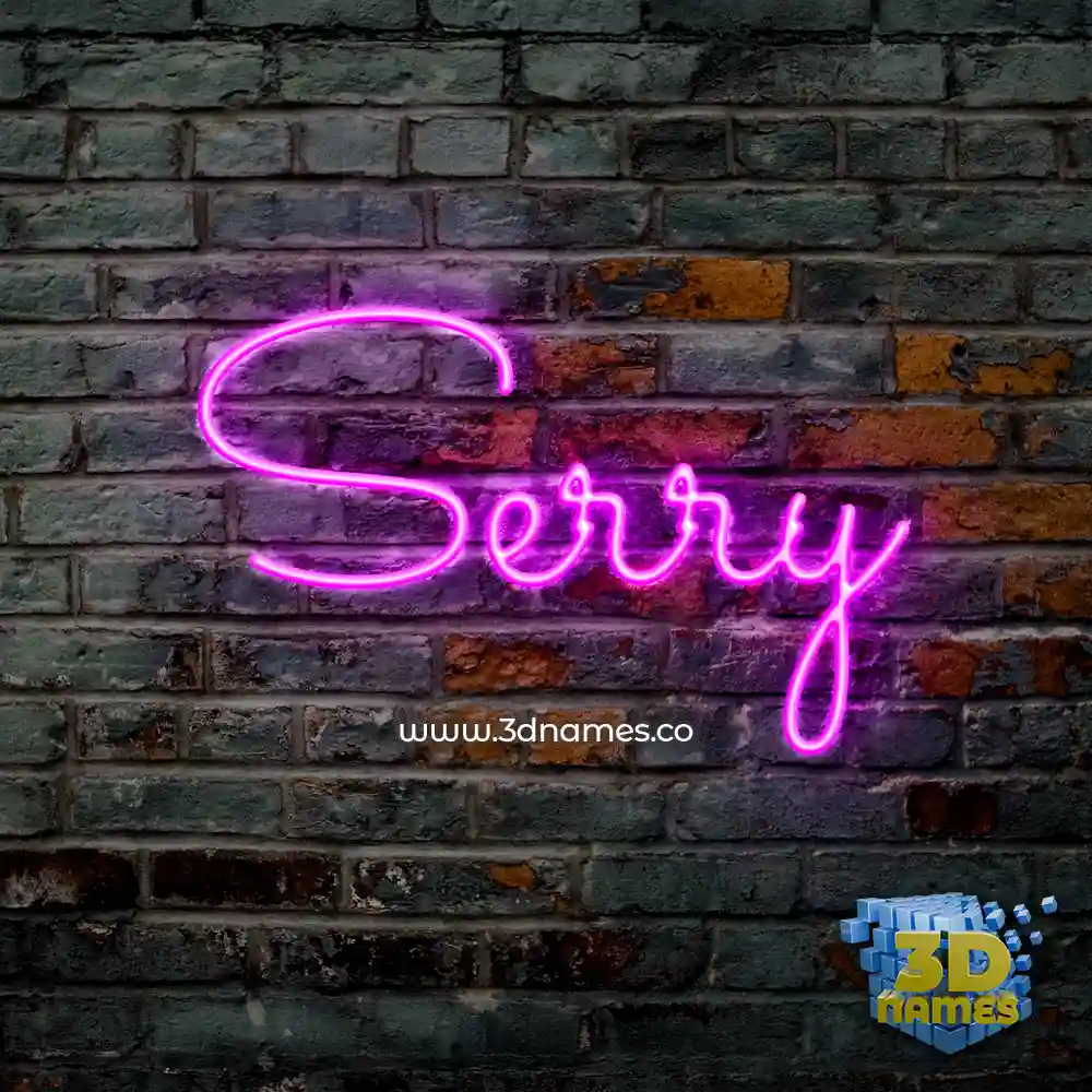 serry in Pink Neon style - 3D name wallpaper