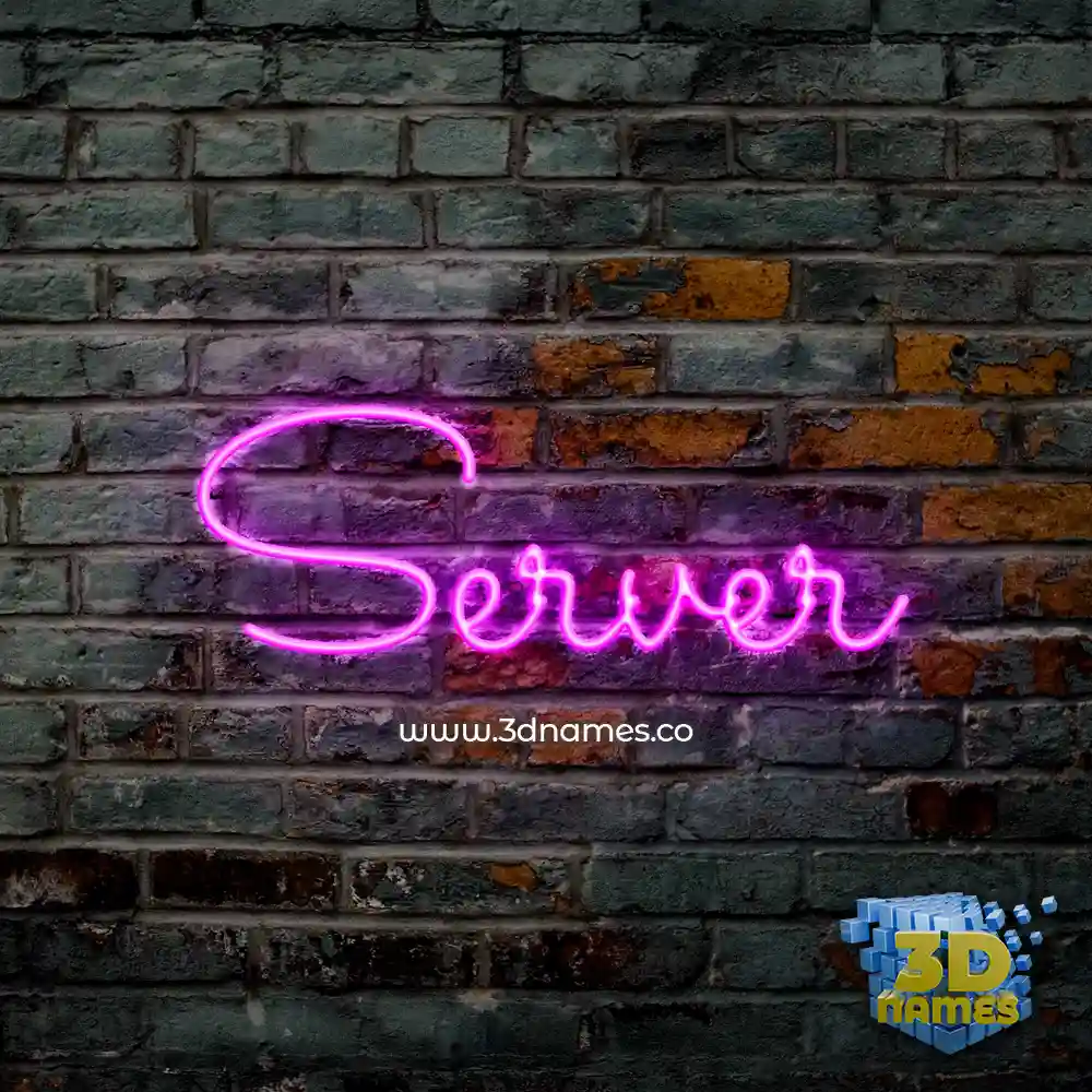server in Pink Neon style - 3D name wallpaper