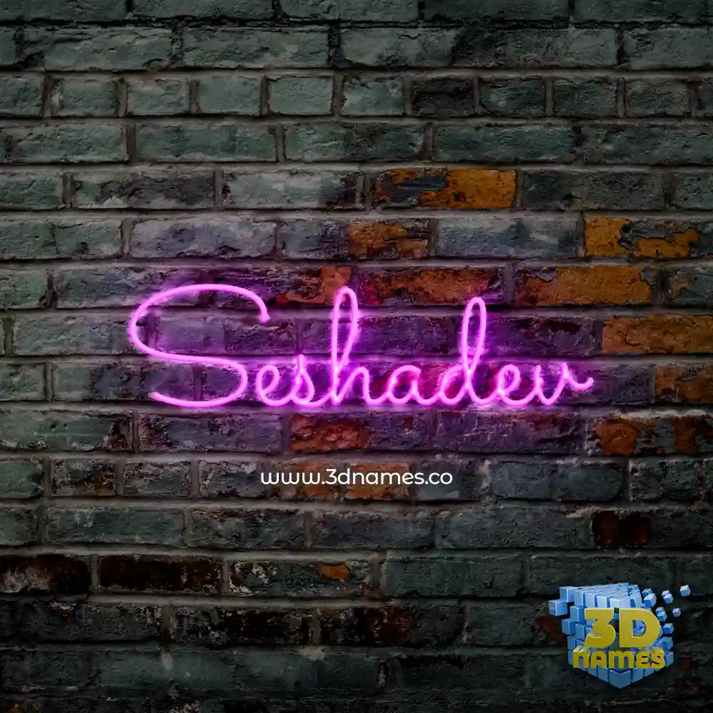 seshadev in Pink Neon style - 3D name wallpaper