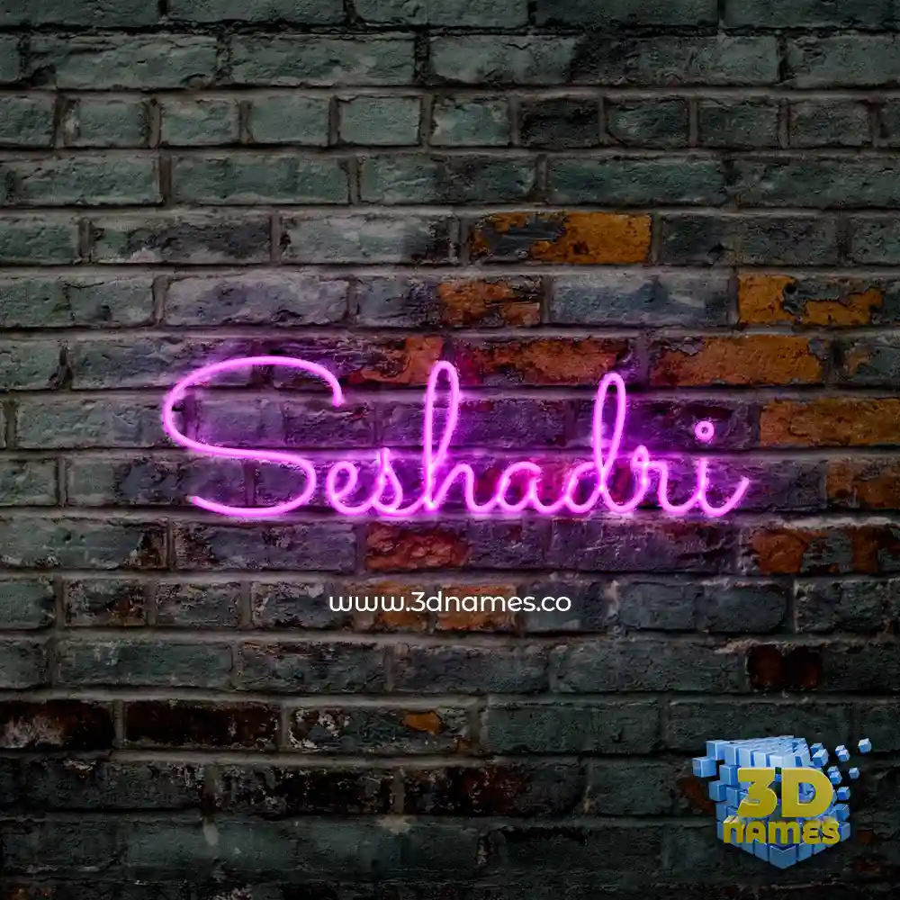 seshadri in Pink Neon style - 3D name wallpaper