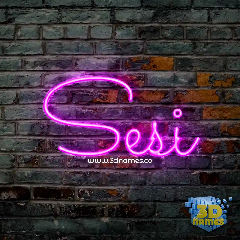 sesi in Pink Neon style - 3D name wallpaper