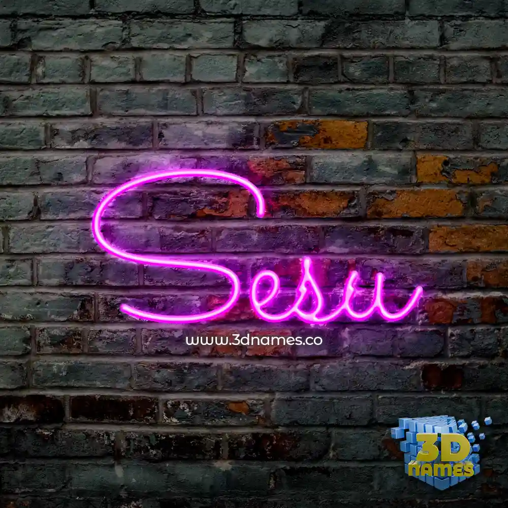 sesu in Pink Neon style - 3D name wallpaper