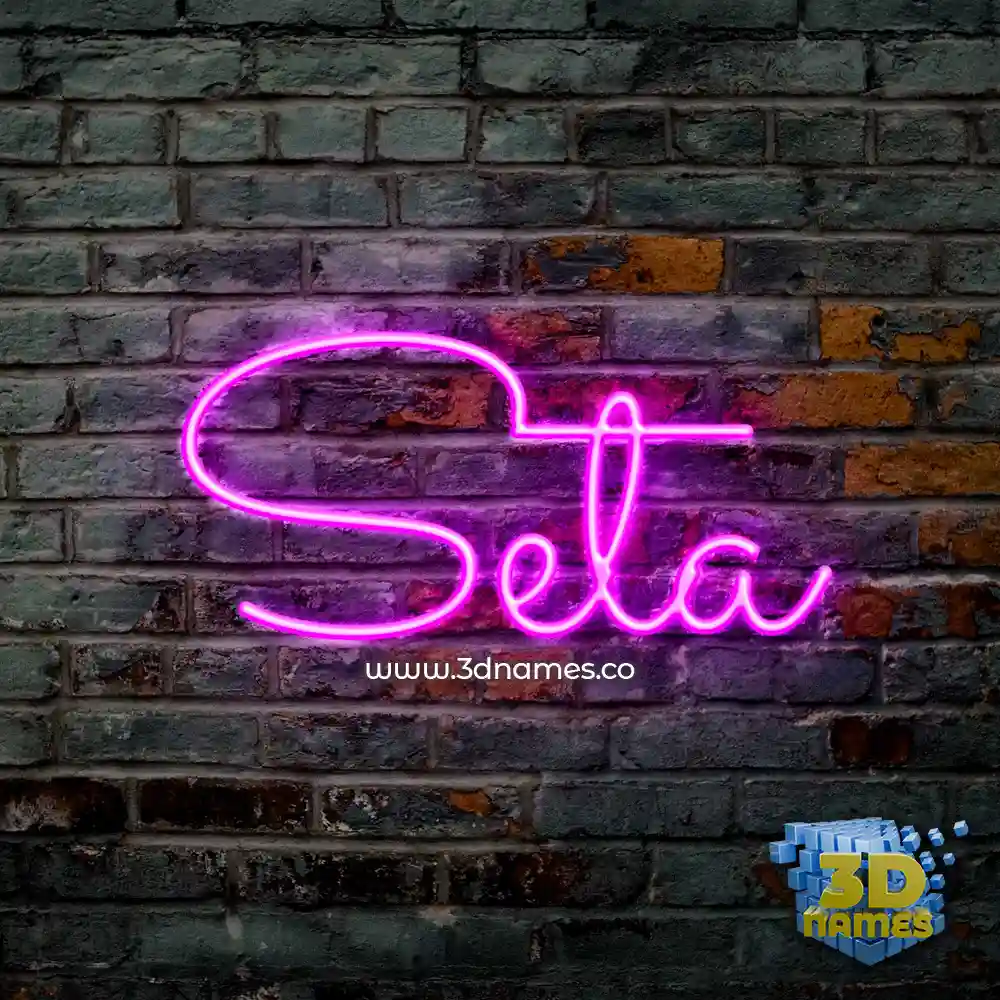 seta in Pink Neon style - 3D name wallpaper