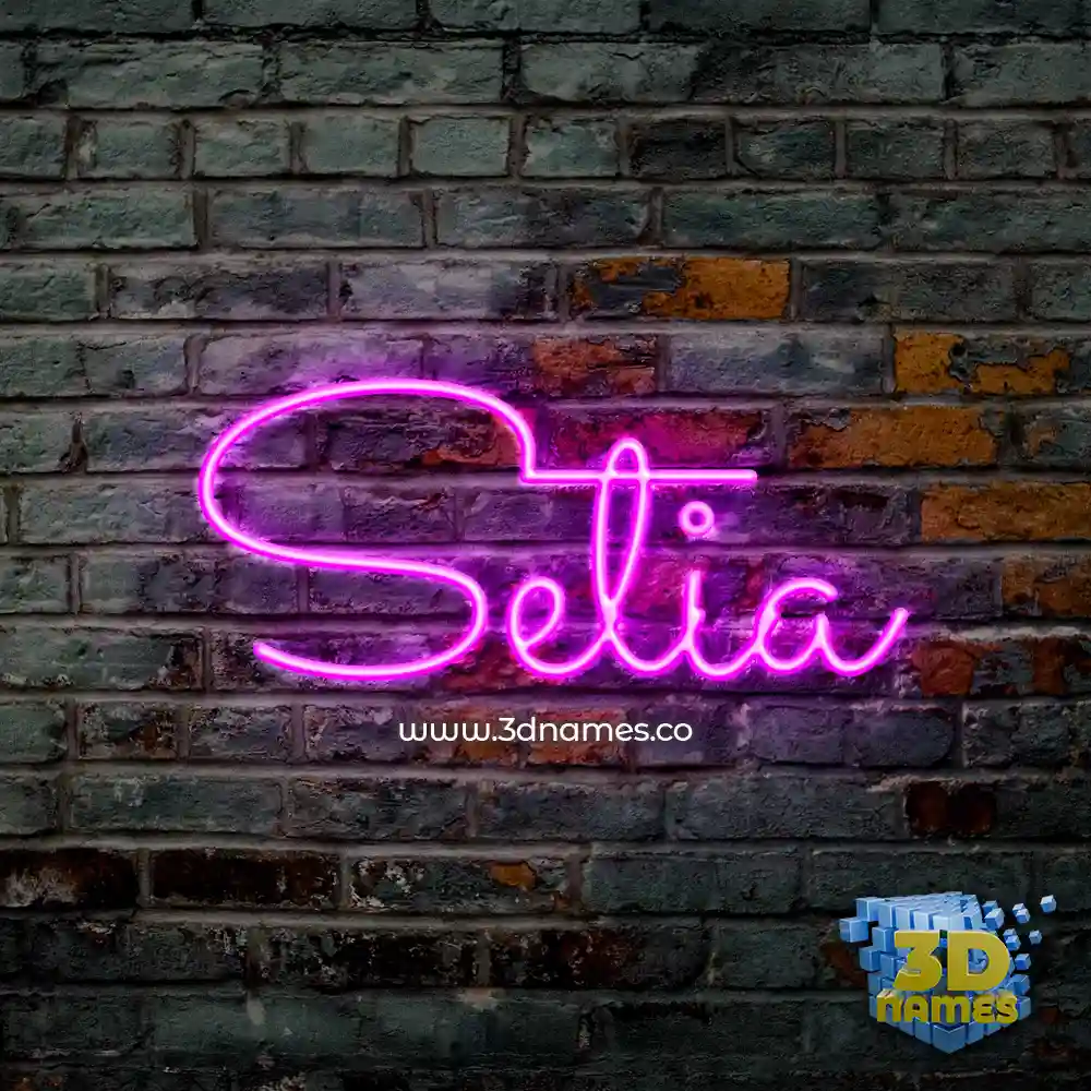 setia in Pink Neon style - 3D name wallpaper