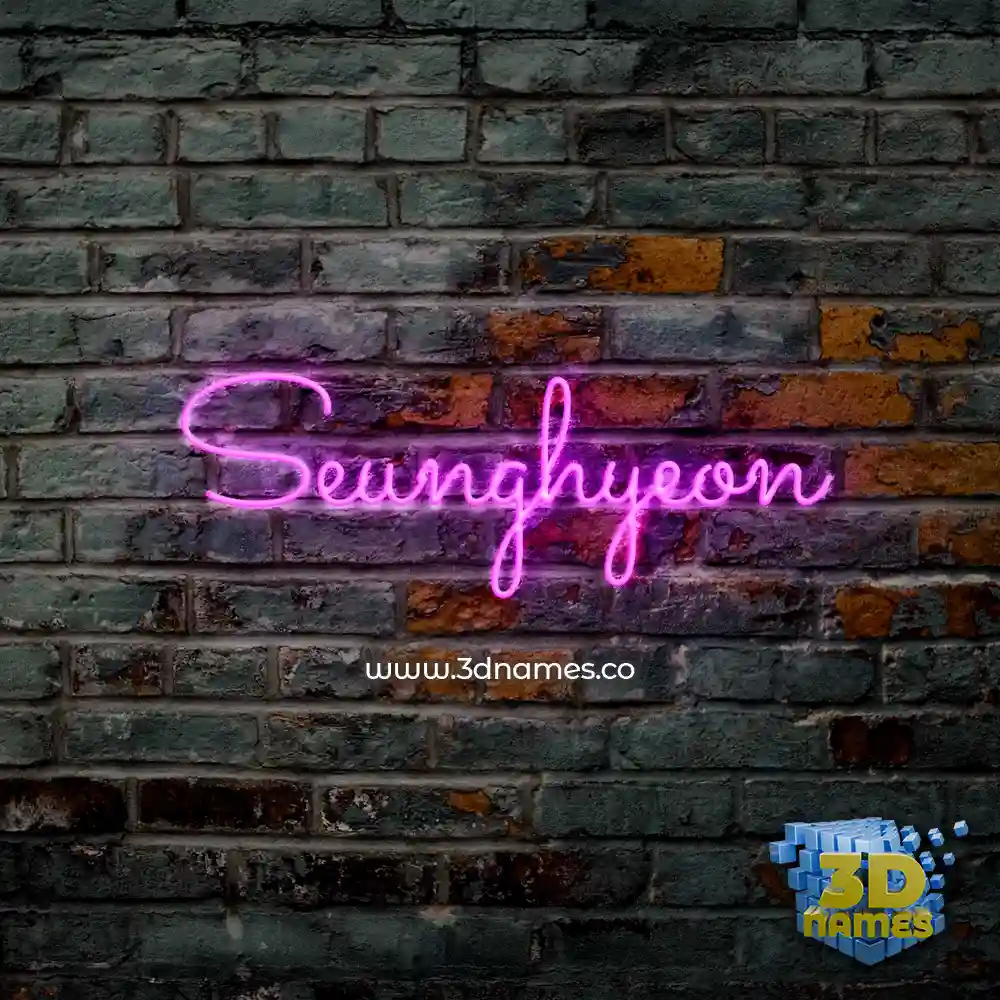 seunghyeon in Pink Neon style - 3D name wallpaper