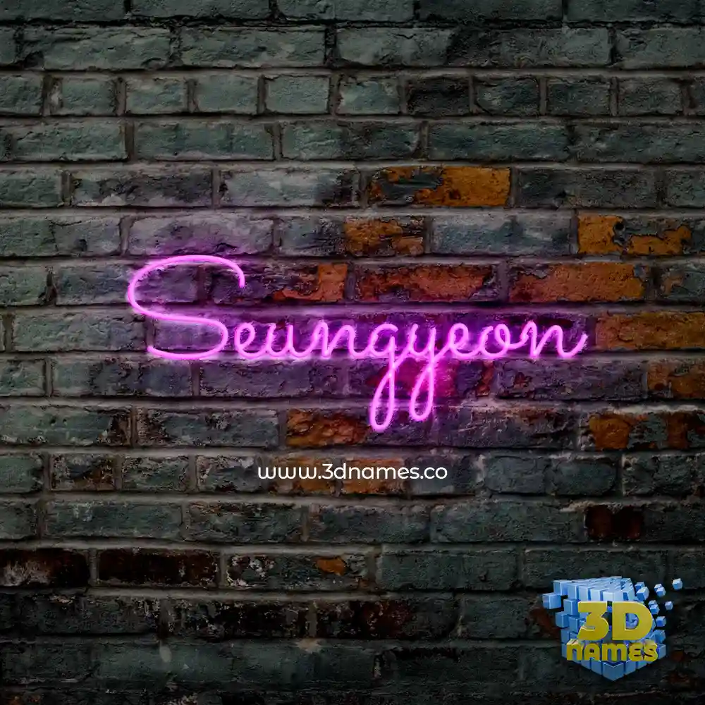 seungyeon in Pink Neon style - 3D name wallpaper