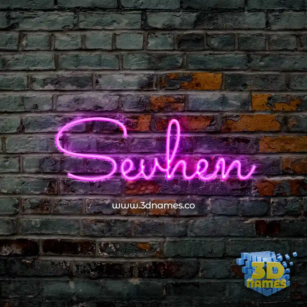 sevhen in Pink Neon style - 3D name wallpaper