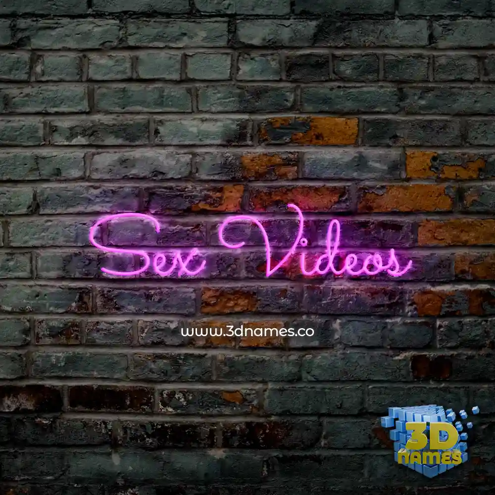 sex videos in Pink Neon style - 3D name wallpaper
