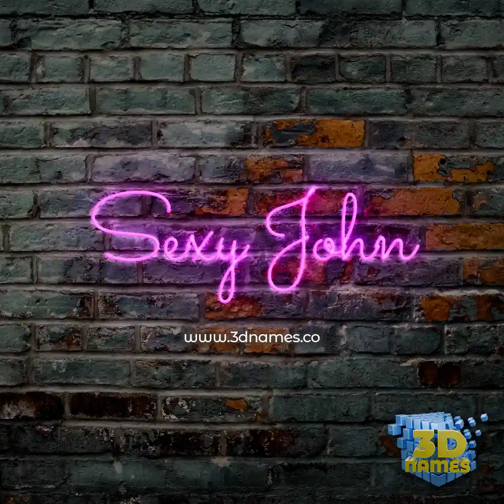 sexy john in Pink Neon style - 3D name wallpaper