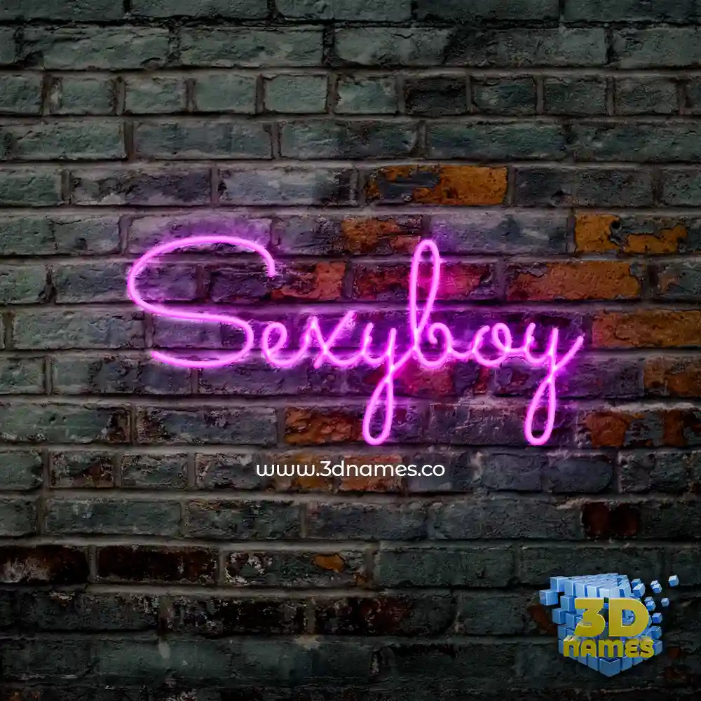 sexyboy in Pink Neon style - 3D name wallpaper