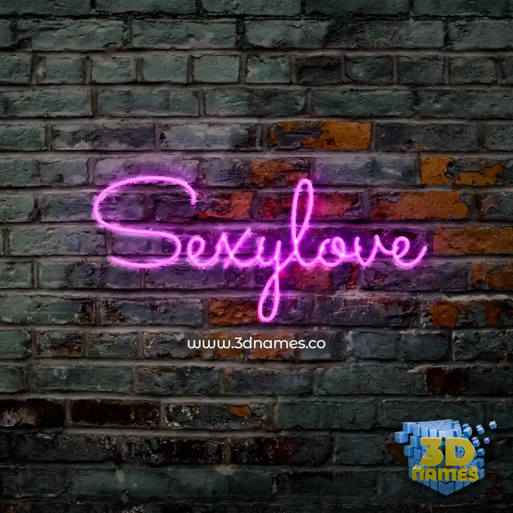 sexylove in Pink Neon style - 3D name wallpaper