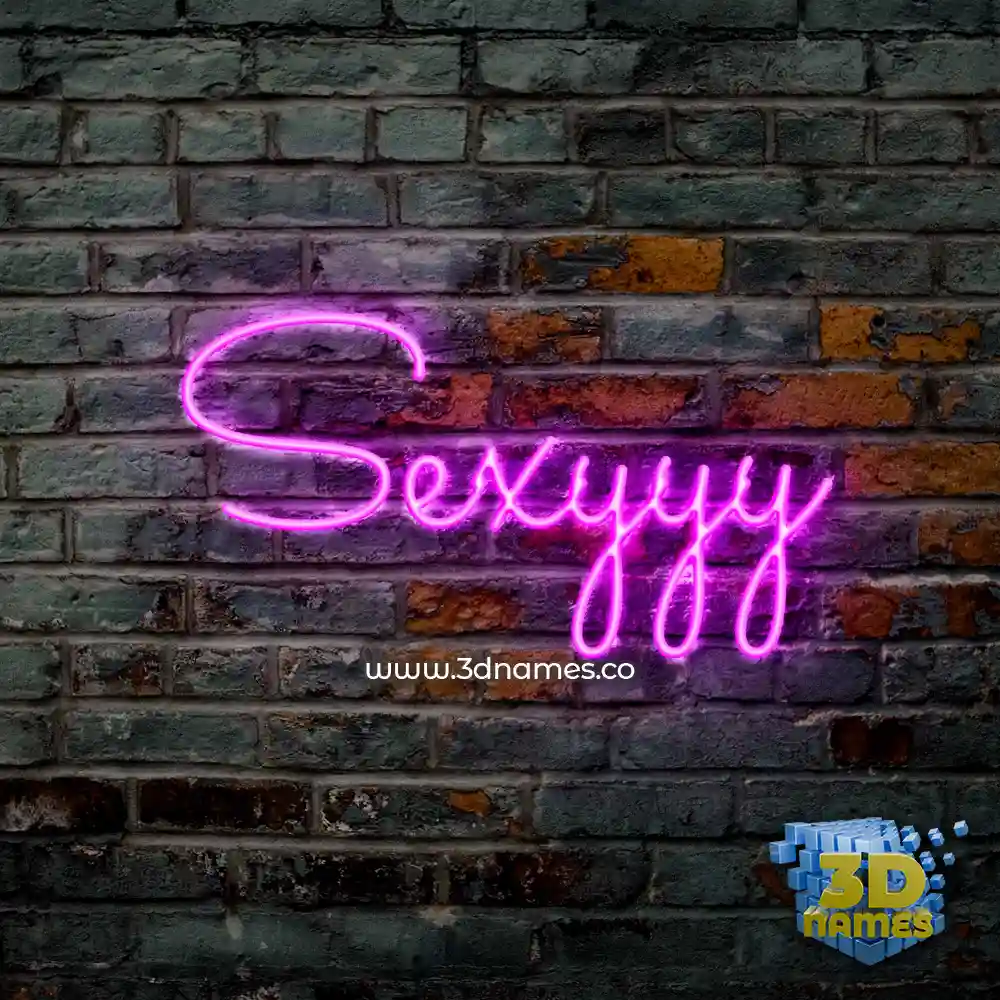 sexyyy in Pink Neon style - 3D name wallpaper