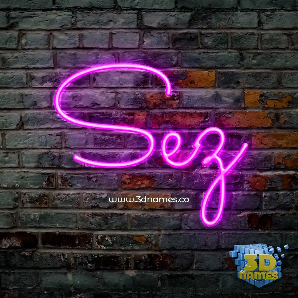 sez in Pink Neon style - 3D name wallpaper