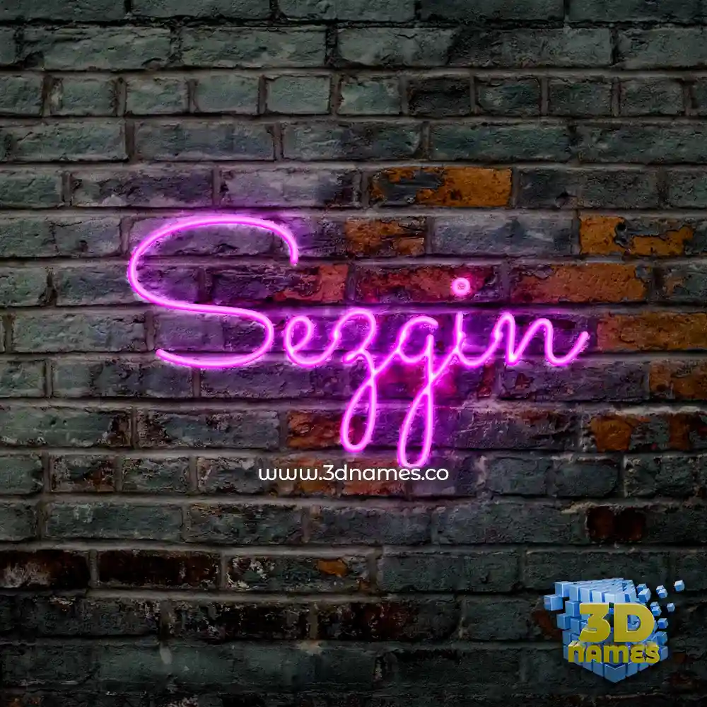 sezgin in Pink Neon style - 3D name wallpaper