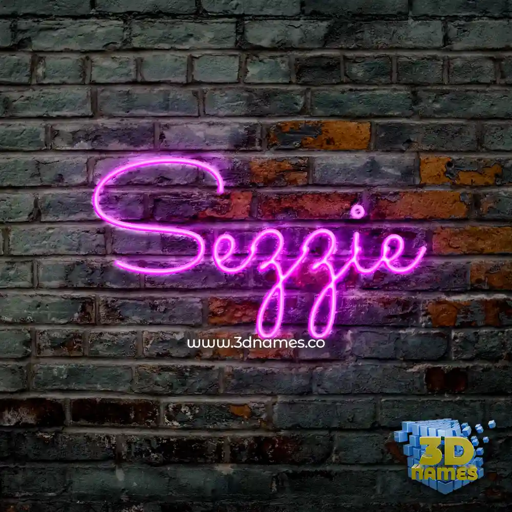 sezzie in Pink Neon style - 3D name wallpaper