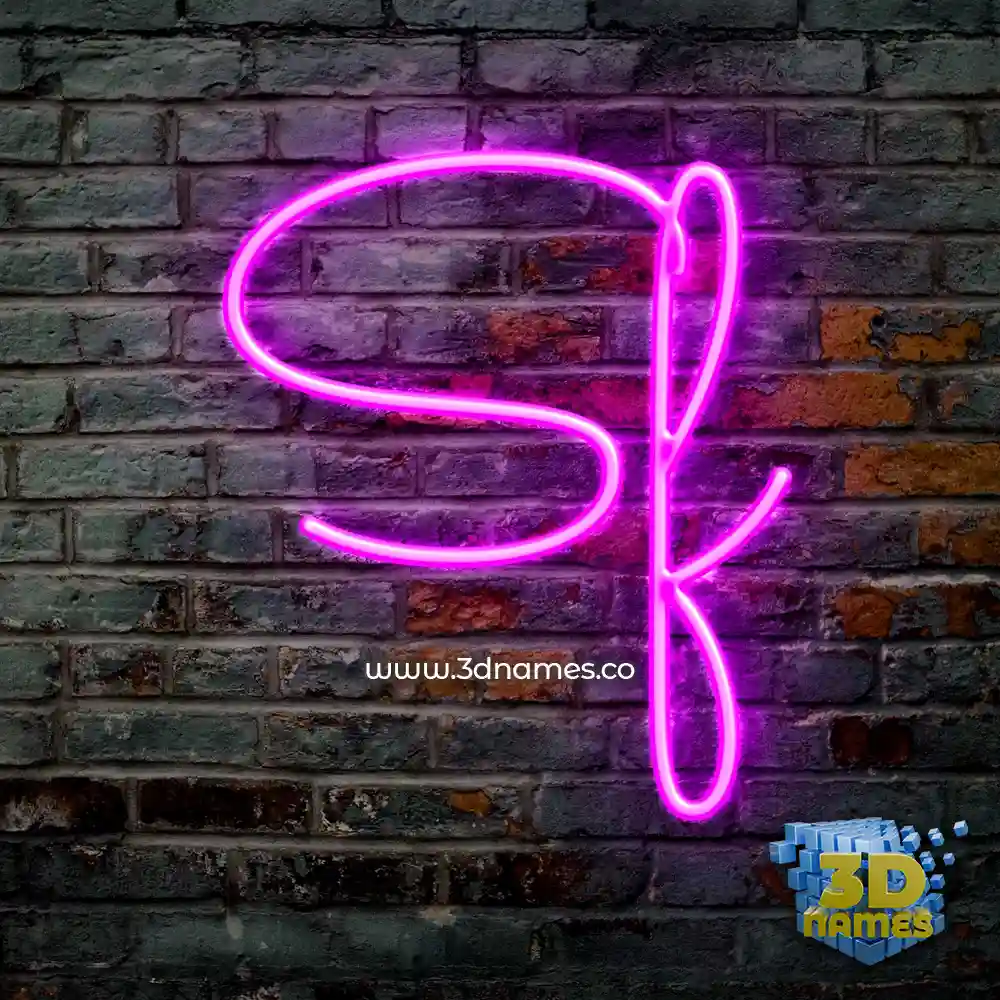 sf in Pink Neon style - 3D name wallpaper