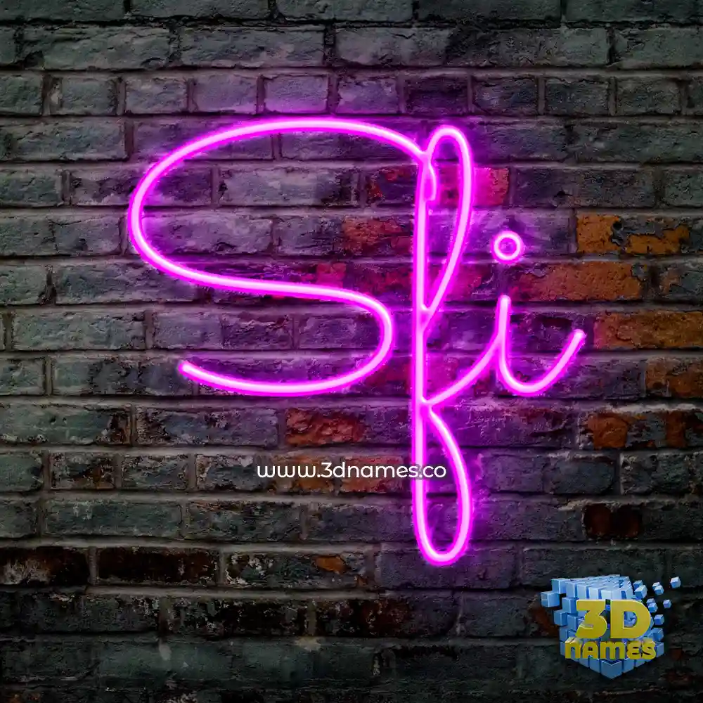 sfi in Pink Neon style - 3D name wallpaper