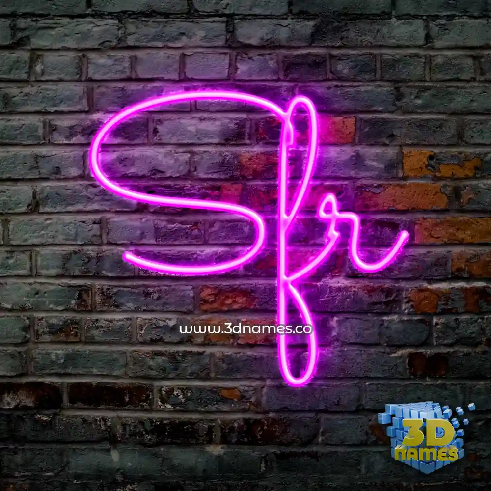 sfr in Pink Neon style - 3D name wallpaper