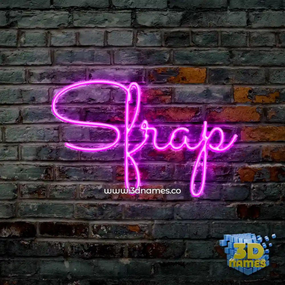sfrap in Pink Neon style - 3D name wallpaper