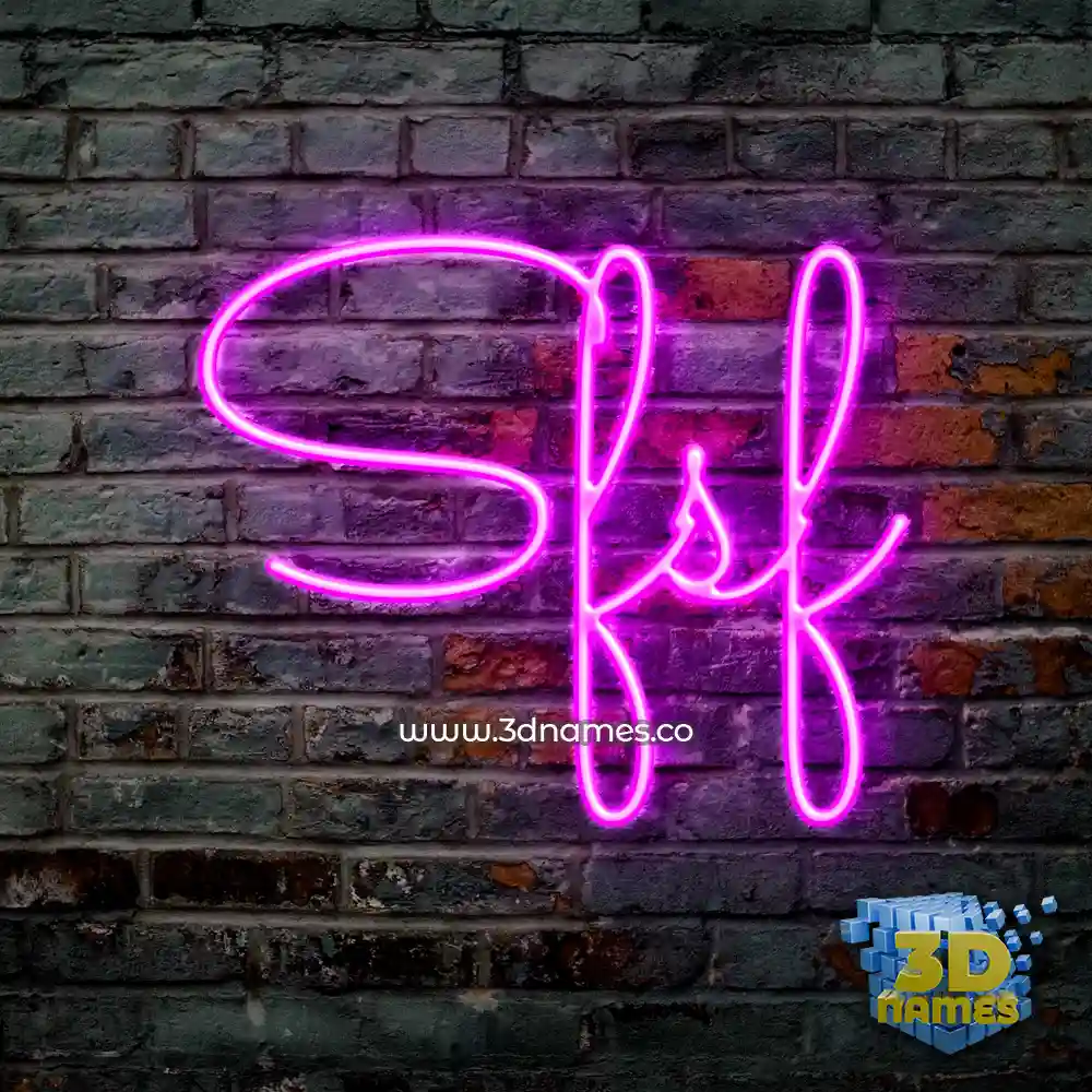 sfsf in Pink Neon style - 3D name wallpaper