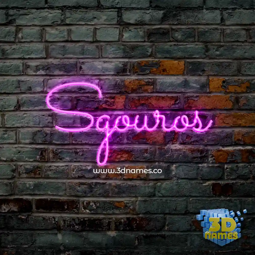 sgouros in Pink Neon style - 3D name wallpaper