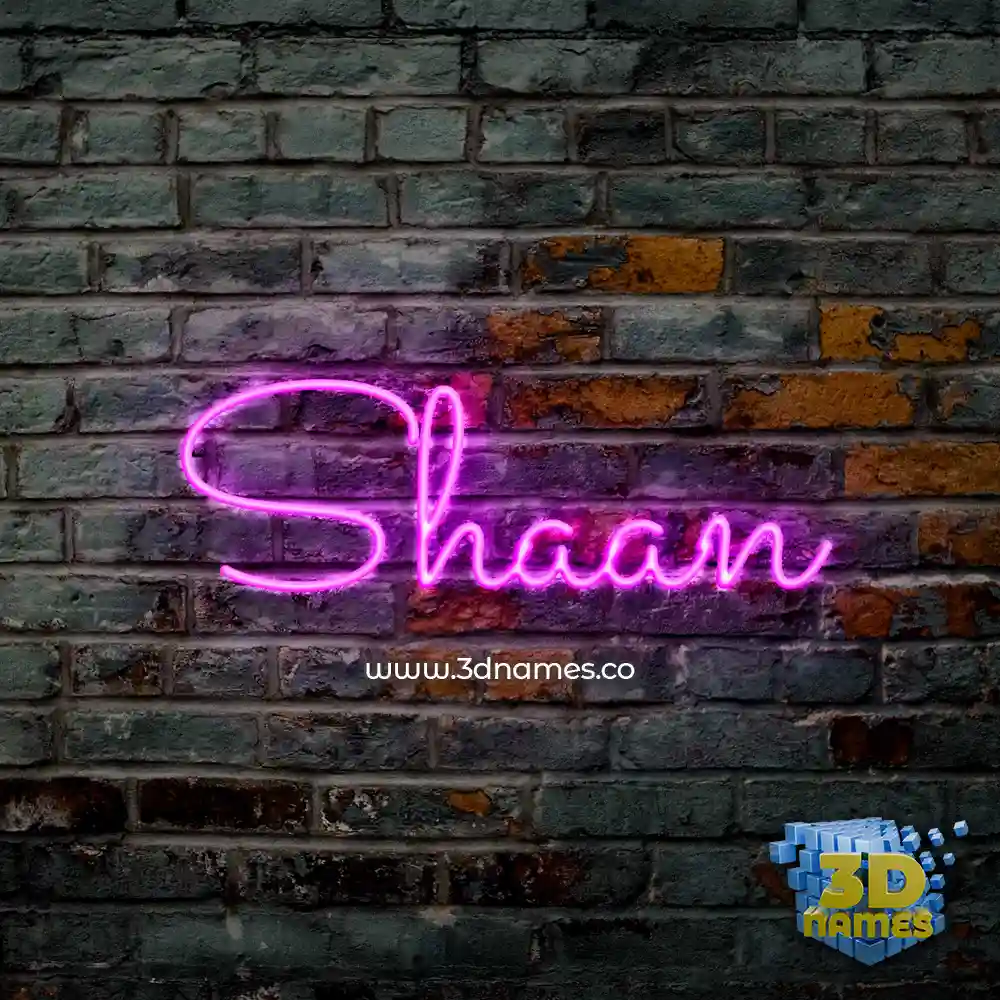 shaan in Pink Neon style - 3D name wallpaper