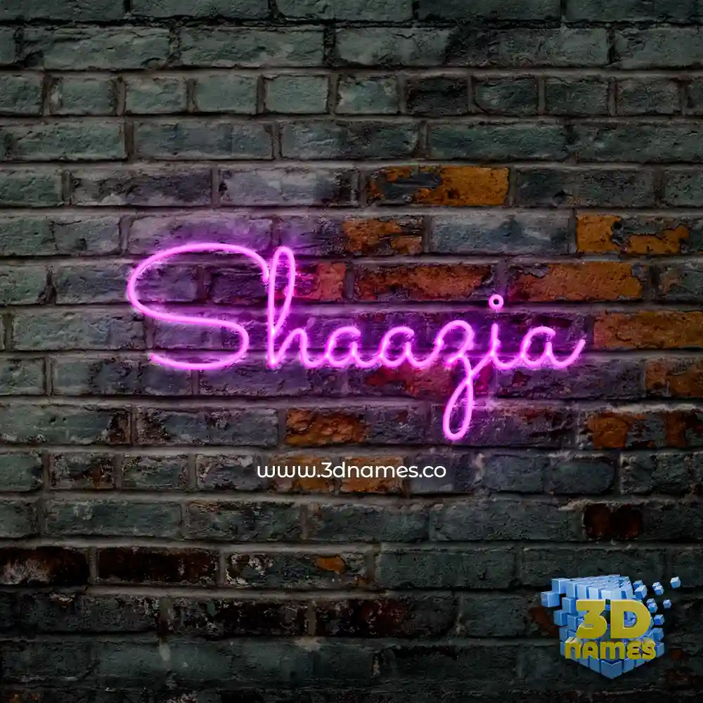 shaazia in Pink Neon style - 3D name wallpaper