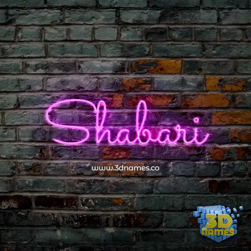 shabari in Pink Neon style - 3D name wallpaper