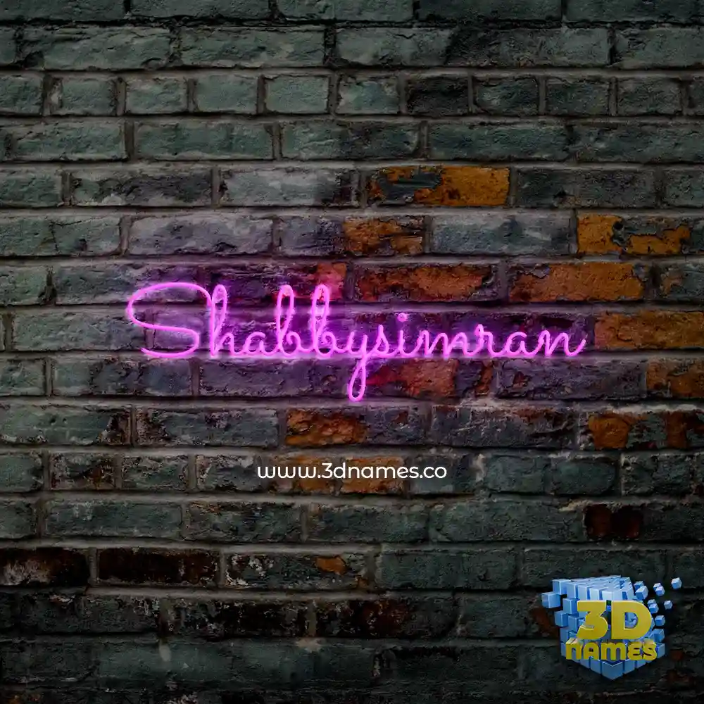 shabbysimran in Pink Neon style - 3D name wallpaper
