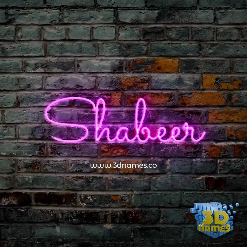 shabeer in Pink Neon style - 3D name wallpaper
