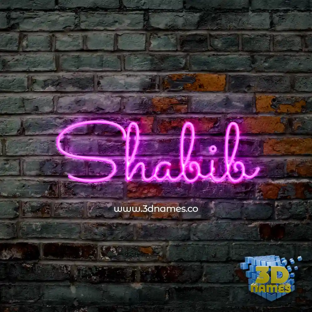 shabib in Pink Neon style - 3D name wallpaper