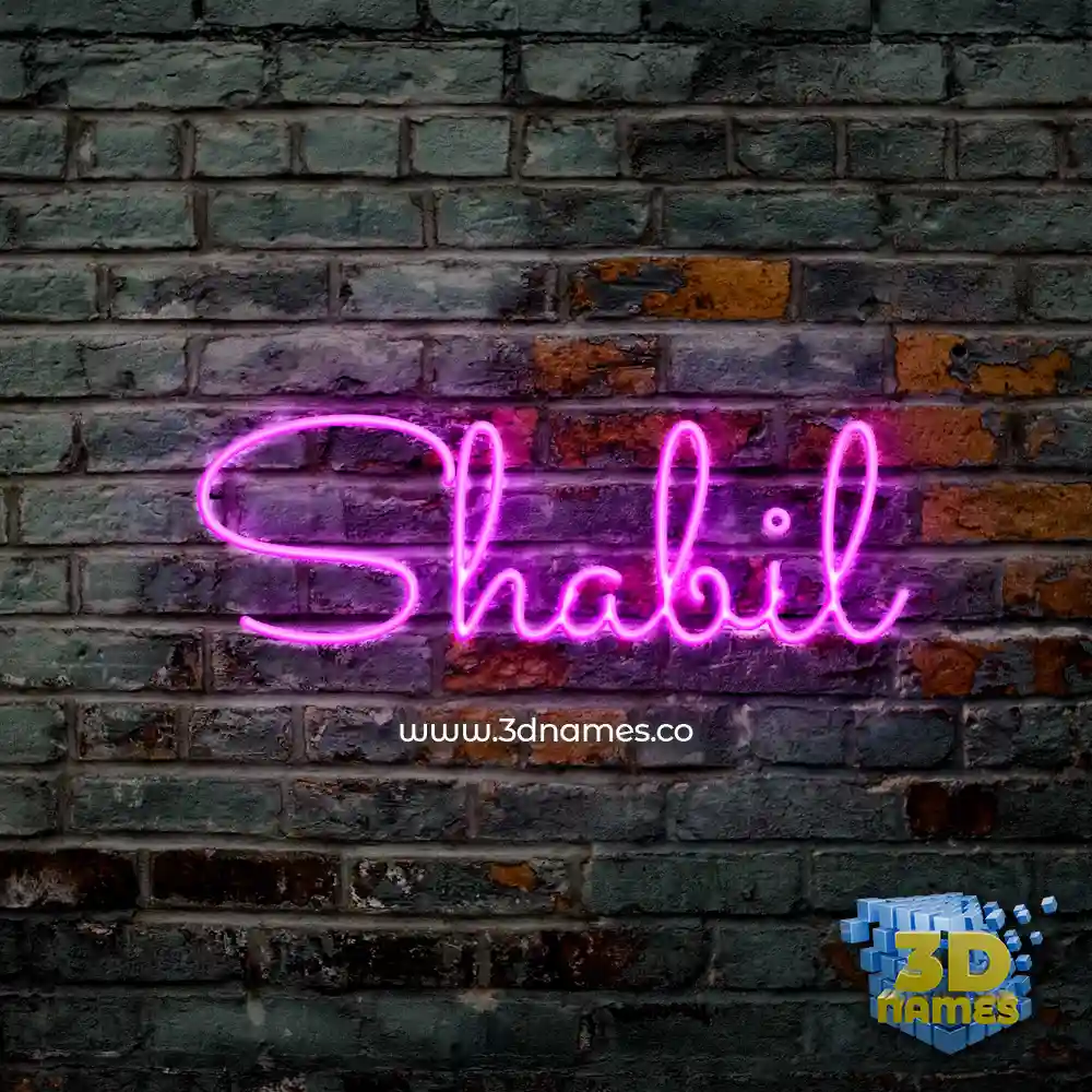shabil in Pink Neon style - 3D name wallpaper